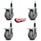 Service Caster 5'' Gray Poly Swivel 1'' Expanding Stem Caster Set Total Lock Brake, 4PK SCC-EXTTL20S514-PPUB-1-4 - alternate 3